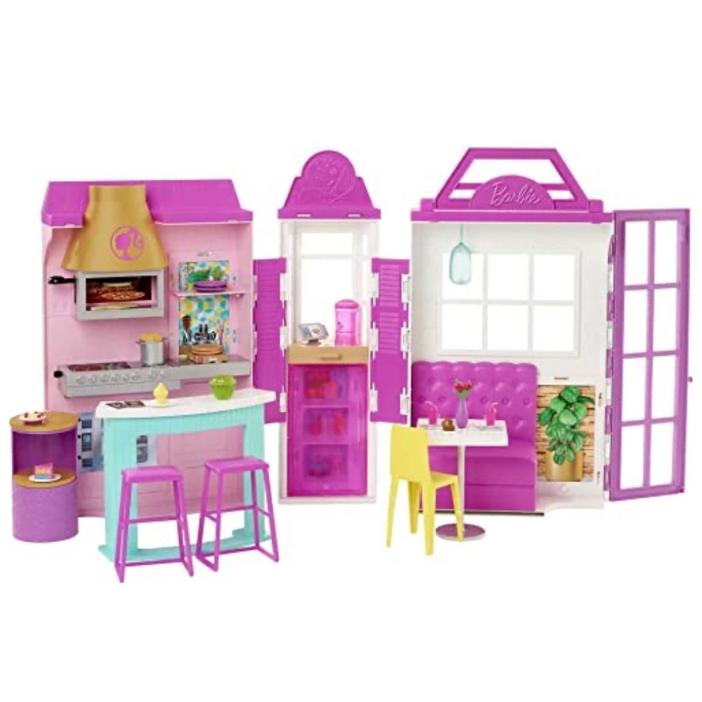 Barbie Cook 'n Grill Restaurant Playset Dollhouse Set 25+ Pieces New Sealed - Picture 7 of 9